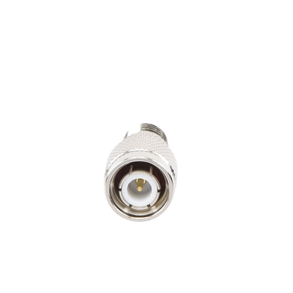 Adaptador en Línea de Conector Mini-UHF Hembra a TNC Macho, Níquel/ Oro/ Teflón.
