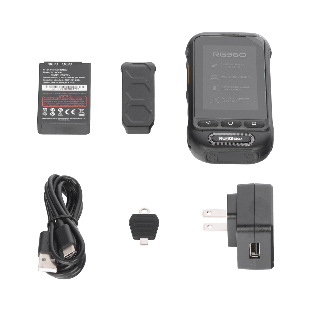 RugGear Radio PoC LTE, IP68 Resistente al Agua, Pantalla Táctil 3", Compatible con NXRadio y TASSTA
