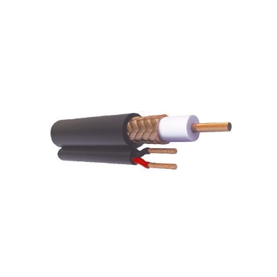 ( venta x metro ) Cable coaxial RG59 Siamés, Malla de Cobre y Aluminio, HECHO EN MÉXICO, Optimizado para HD+ 2 hilos calibre 20.