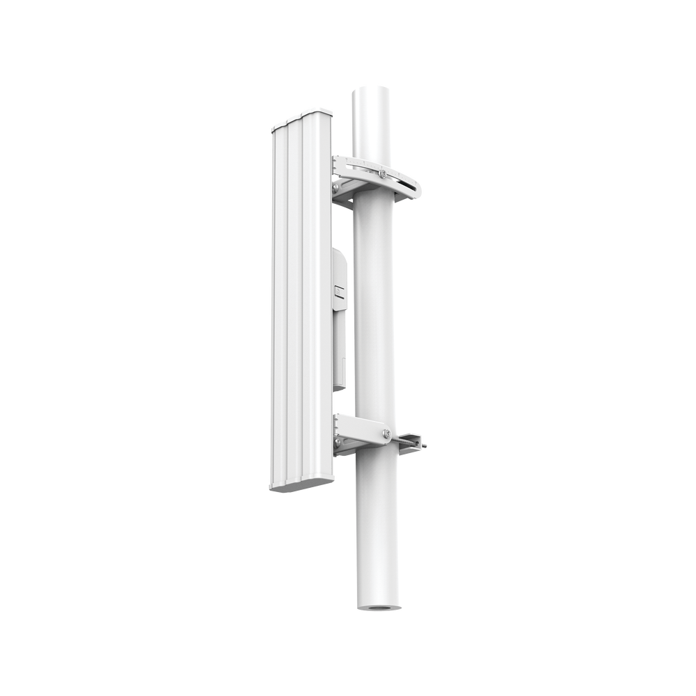 Antena Sectorial de 90° AirMetro con 20 dBi en Banda 5Ghz (5150-5850 Mhz) Slant 45° Compatibilidad Multi-Marca para enlaces Multipunto, Conectores SMA Hembra Inverso.