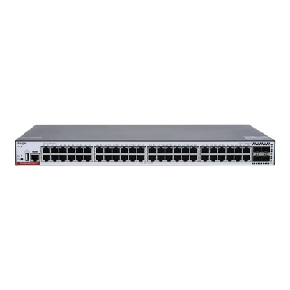 RG-CS83-48GT4XS-PD Switch Administrable Capa 3 PoE con 48 puertos Gigabit 802.3af/at + 4 SFP+ para fibra 10Gb, hasta 1,480 watts, gestión gratuita desde la nube.