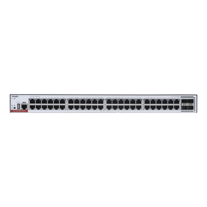 RG-CS83-48GT4XS-PD Switch Administrable Capa 3 PoE con 48 puertos Gigabit 802.3af/at + 4 SFP+ para fibra 10Gb, hasta 1,480 watts, gestión gratuita desde la nube.