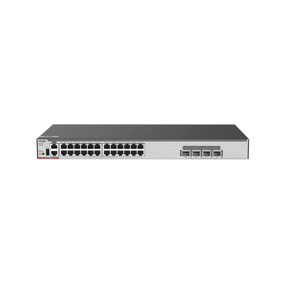 Switch Core PoE 802.3bt 370W Capa 3 Multi-Gigabit 24 puertos 5Gb/2.5Gb/1Gb/100M, 4 puertos fibra SFP28 25Gb