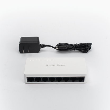 Switch no administrable, Visible en la Topología de la Nube, con 8 puertos 10/100 Mbps