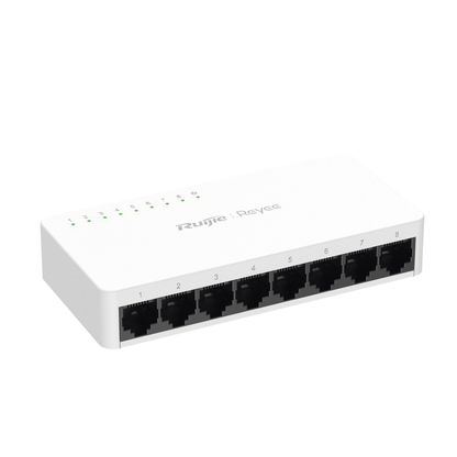 Switch no administrable, Visible en la Topología de la Nube, con 8 puertos 10/100 Mbps