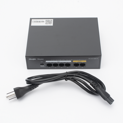 Switch PoE+ no Administrable, 6 Puertos 10/100 Mbps, hasta 54 Watts