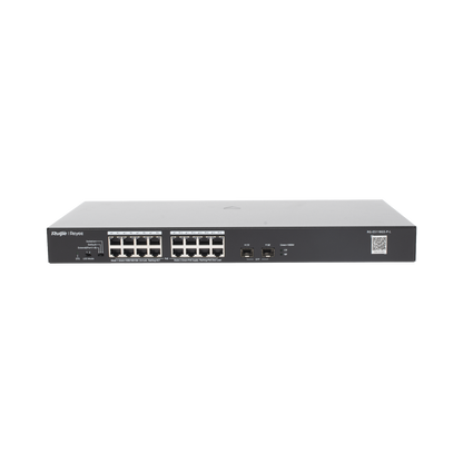Switch PoE+ No Administrable, Hasta 247 Watts, con 16 Puertos Gigabit PoE+ y 2 Uplinks SFP 1G, Visible en la Topología