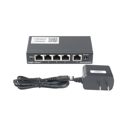Switch Administrable con 5 puertos Gigabit, gestión gratuita desde la nube
