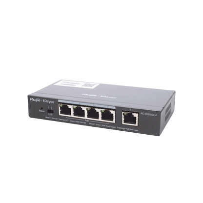 Switch Administrable PoE con 5 puertos Gigabit, 4 PoE 802.3af/at, gestión gratuita desde la nube, 54w