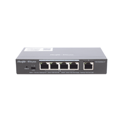 Switch Administrable PoE con 5 puertos Gigabit, 4 PoE 802.3af/at, gestión gratuita desde la nube, 54w