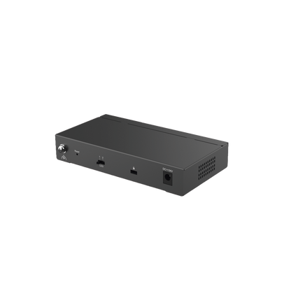 Switch Administrable con 4 puertos Gigabit PoE, 2 Uplink Gigabit y 1 Uplink Gigabit para Fibra SFP en combo, gestión gratuita desde la nube