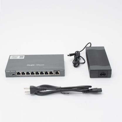 Switch Administrable 8 Puertos PoE+ 802.3af/at Gigabit, gestión gratuita desde la nube, 120w