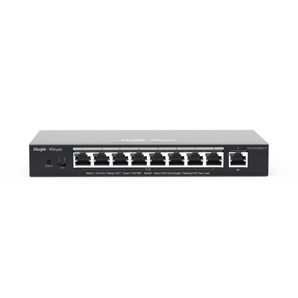Switch Administrable 8 Puertos PoE+ 802.3af/at Gigabit, gestión gratuita desde la nube, 120w