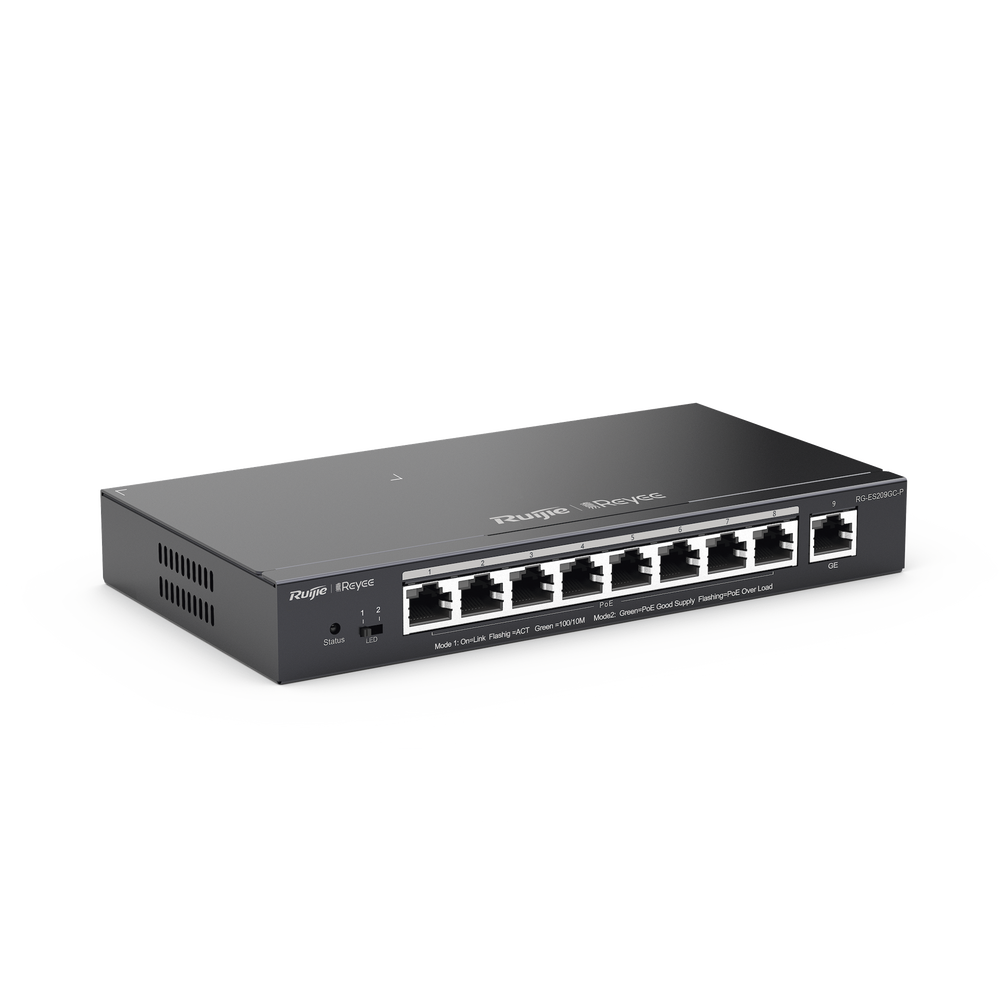 Switch Administrable 8 Puertos PoE+ 802.3af/at Gigabit, gestión gratuita desde la nube, 120w