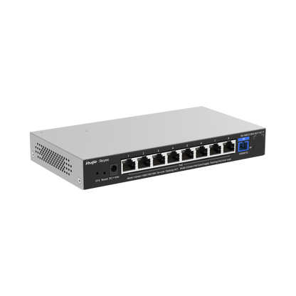 e-Lighten ONU / Switch PoE+ Hibrido, Capa 2 con un Puerto PON 1G SC/UPC y 8 Puertos Ethernet PoE+ 1G hasta 120 Watts y 100 Clientes