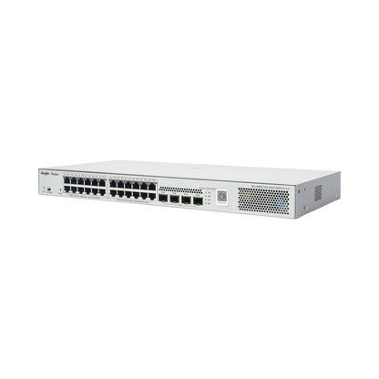 Switch Administrable L2 PoE+ hasta 370W, 24 Puertos Eth 1G, 4 puertos SFP 1G, Administración Remota en la Nube.