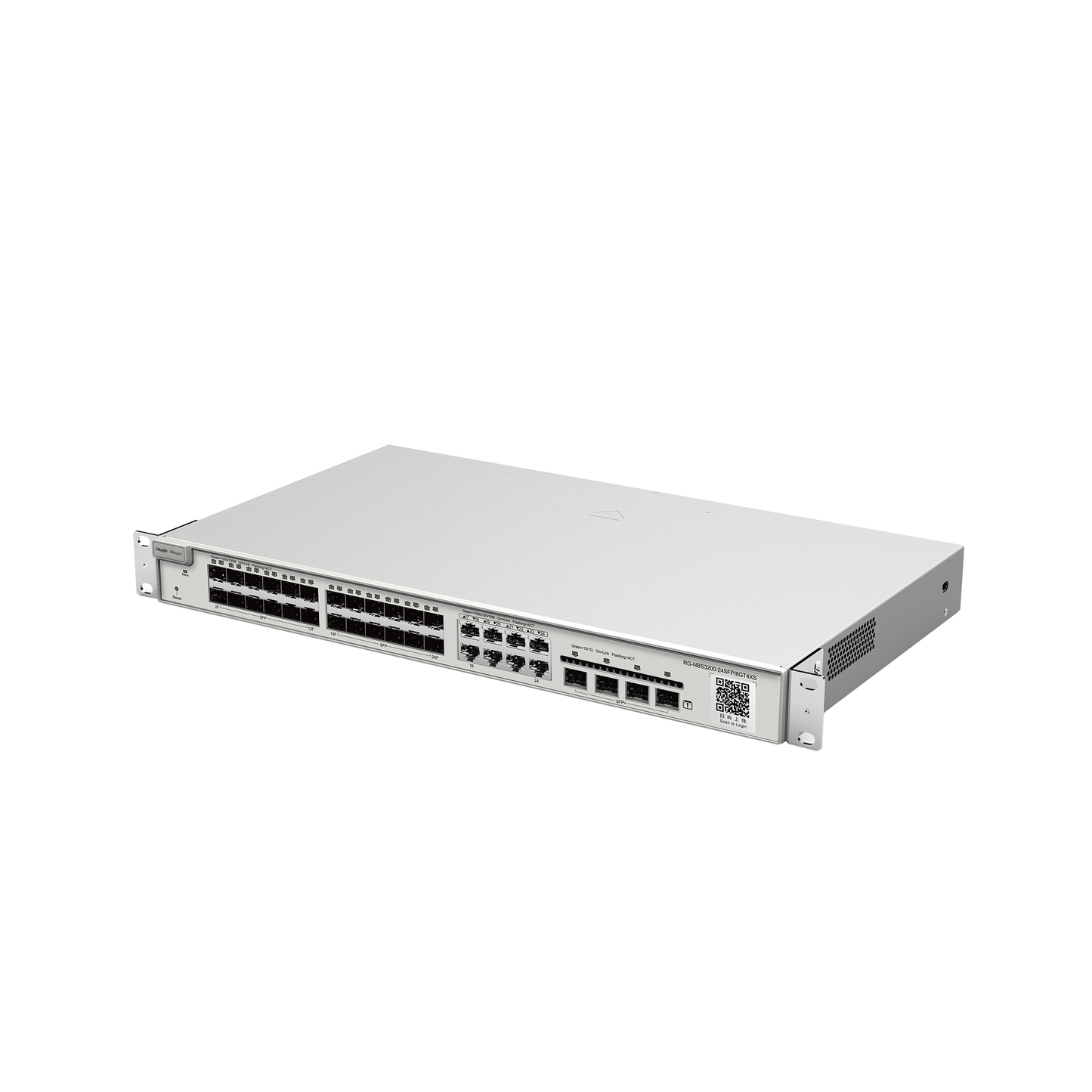 Switch administrable Capa 2+ Plus, 24 puertos SFP con 8 puertos Ethernet Gigabit y 4 SFP+ gestión en la nube