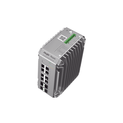 Switch Industrial PoE, Ideal para temperaturas Extremas y protección contra descargas, 8 Puertos Gigabit PoE 802.3 af/at, 4 Puertos SFP Administrable Cloud