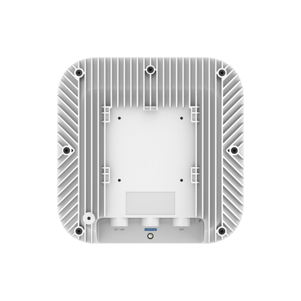 Punto de Acceso Mesh Wi-Fi 6 Industrial para Exterior Omnidireccional 5.95Gbps, MU-MIMO 4x4, 360°, Filtros Anti Interferencia y Auto Optimización con IA, puerto eth 2.5G y SFP