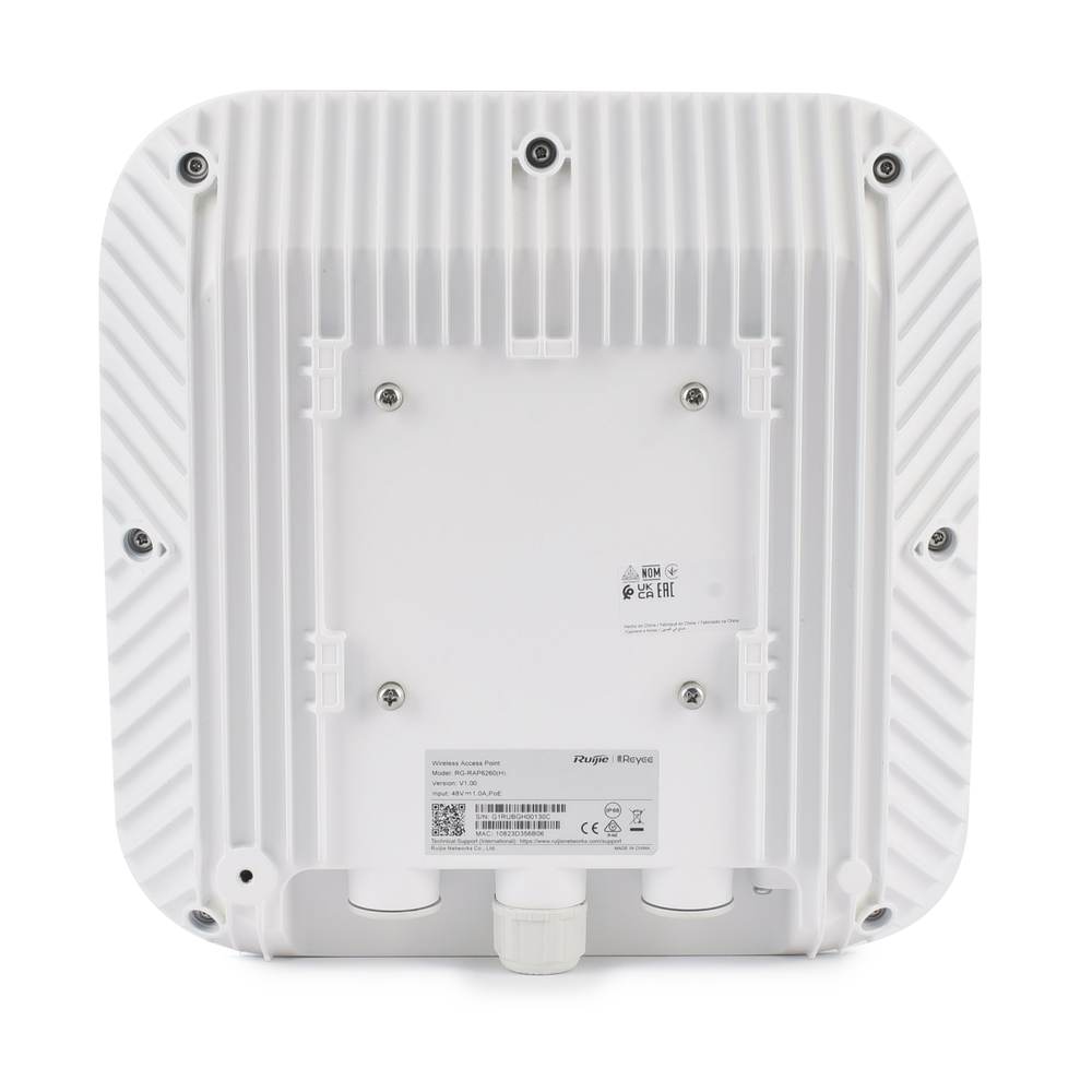 Punto de Acceso Mesh Wi-Fi 6 Industrial para Exterior Omnidireccional 5.95Gbps, MU-MIMO 4x4, 360°, Filtros Anti Interferencia y Auto Optimización con IA, puerto eth 2.5G y SFP