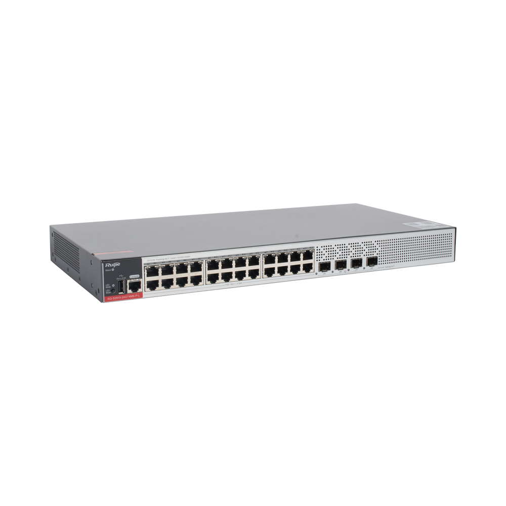 Switch PoE+ Empresarial 370 Watts, Administrable L2+, 24 Puertos Gigabit y 4 Puertos Uplink SFP 2.5G