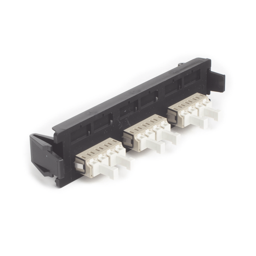 Placa Acopladora de Fibra �ptica Quick-Pack, Con 3 Conectores LC Quad (12 Fibras), Para Fibra Multimodo, Beige