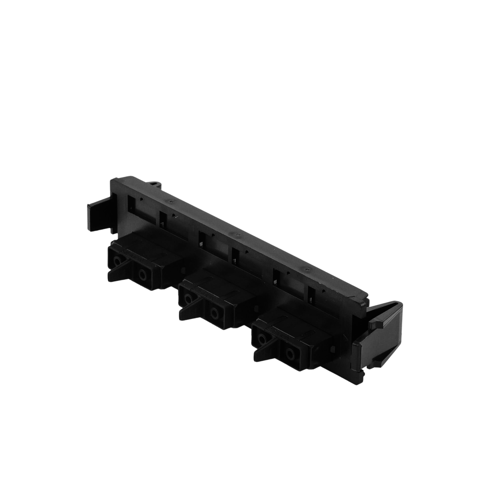 Placa Acopladora de Fibra �ptica Quick-Pack, Con 3 Conectores SC Duplex (6 Fibras), Negro