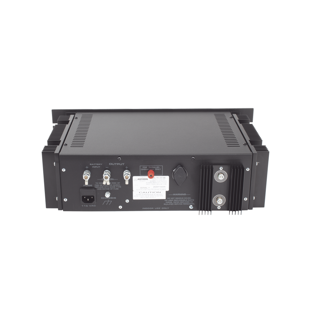 Fuente de poder  13.8Vcc, 35A, lineal regulada con circuito cargador de baterías, para instalación en rack