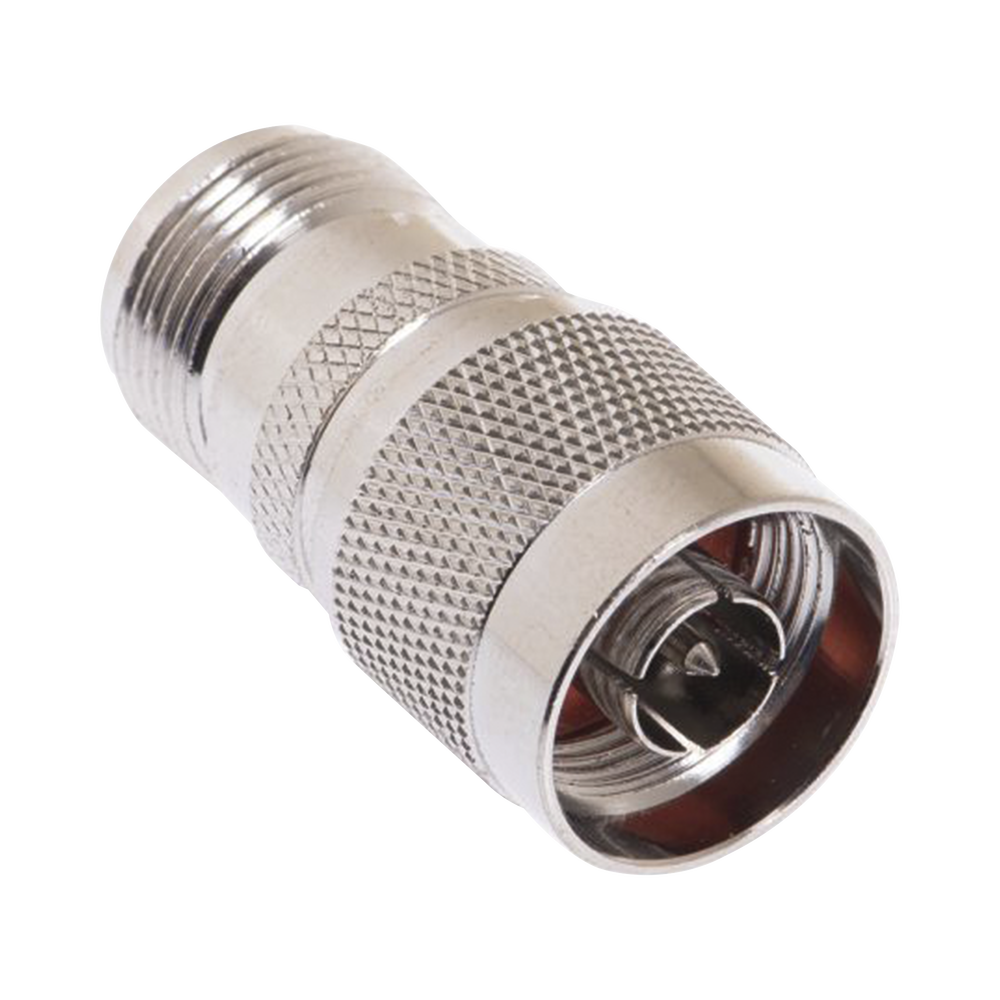 Adaptador en Línea, de Conector N Hembra Inverso a N Macho, Níquel/ Oro/ Teflón.