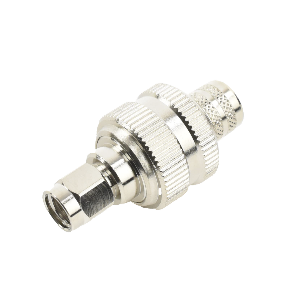Conector SMA Macho Inverso de Anillo Plegable para RG-8/U, 9913, LMR-400, Níquel/ Oro/ Teflón.