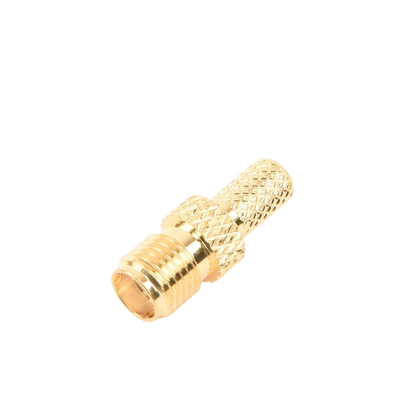 Conector SMA hembra inverso de anillo plegable para cable RG-58/U, Oro/ Oro Teflón.