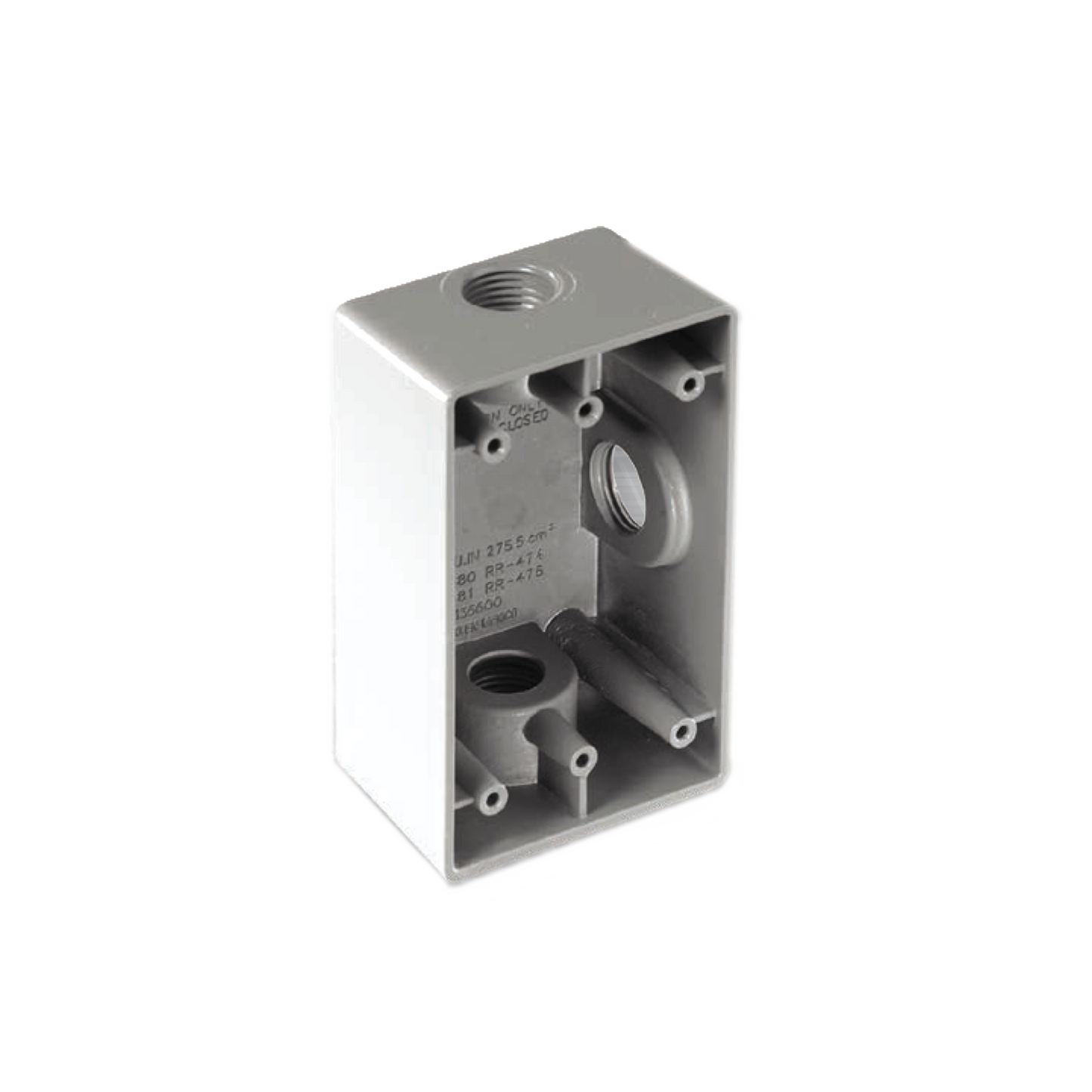 Caja Rectangular de 3/4"/ 3 Bocas/ Con Recubrimiento  exterior de PVC e interior Purpura.