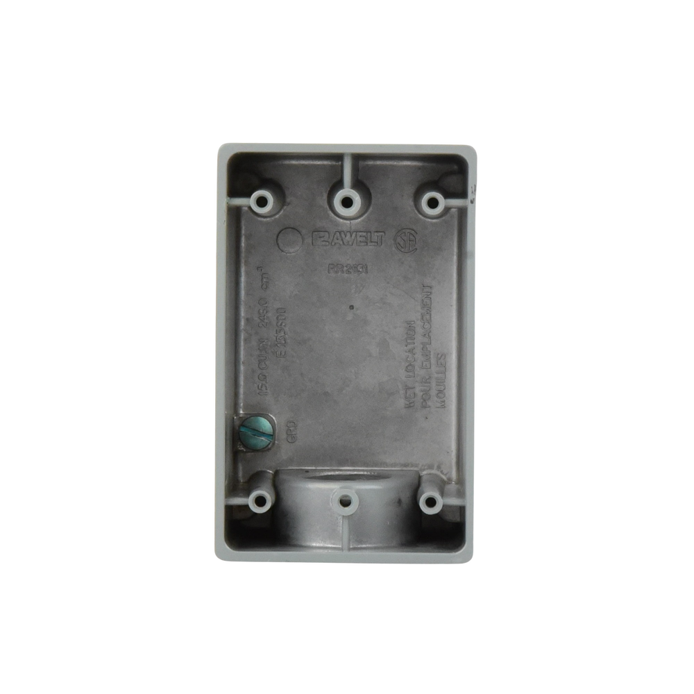 Caja Condulet FS de 1" (25.4 mm) con una boca a prueba de intemperie.