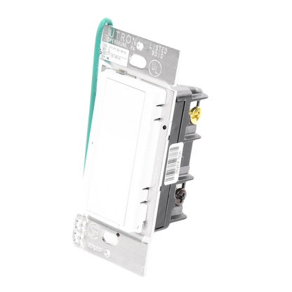 (RadioRA2) Switch on/off  RRD-8S-DV-WH de doble voltaje, un solo polo 120V/, 8A/, 1/10HP 3A en motores, apaga y enciende iluminación ó motor, NO requiere cable neutro.