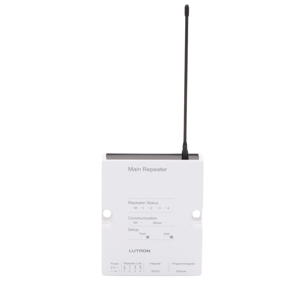 Controlador HUB principal para RadioRa2 LUTRON, soporta 100 dispositivos, 4 repetidores, programacion vía software PC. Alcance total del sistema 2 HUB 8 rep