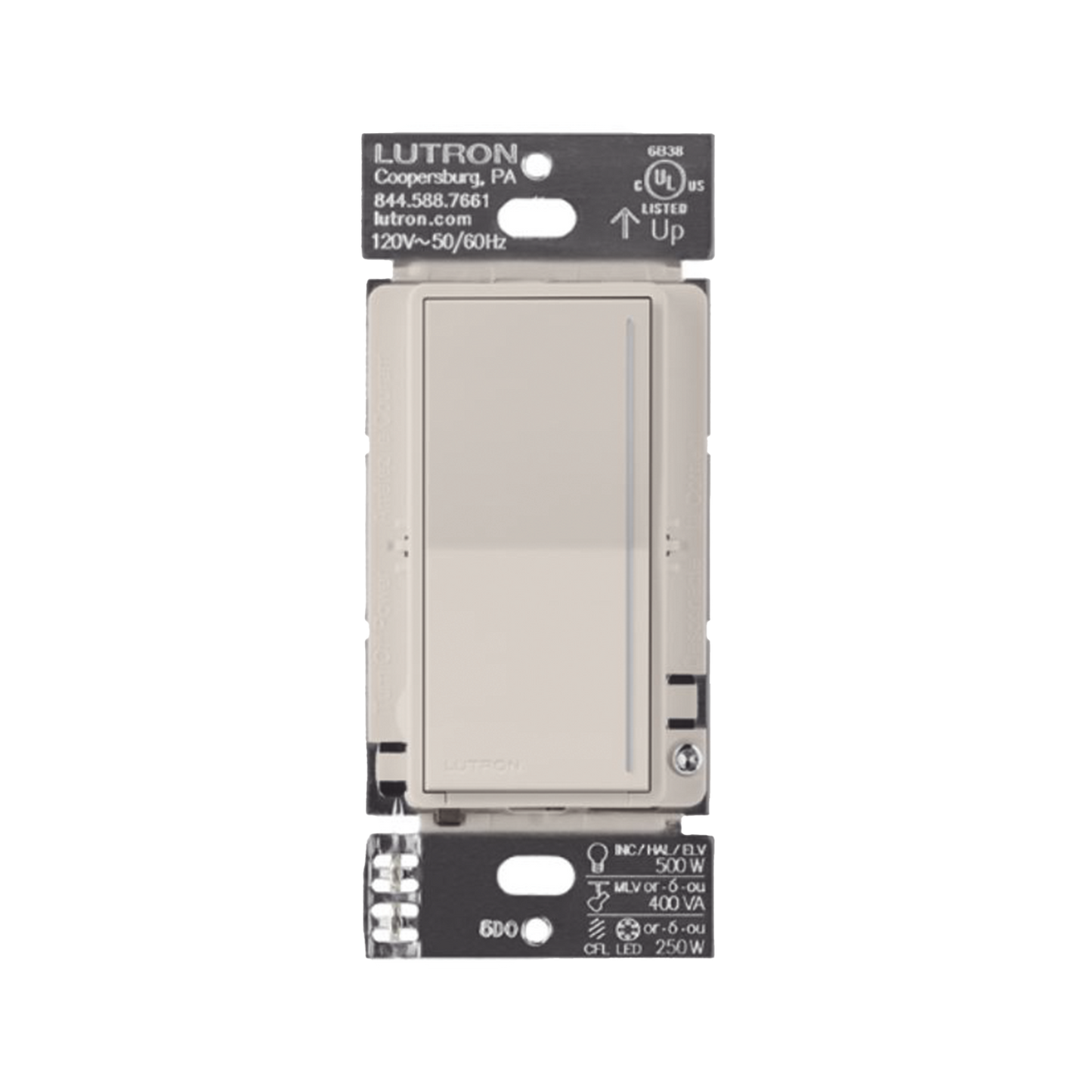 (RadioRa3) Atenuador táctil Sunnata Dimmer PRO color taupe, requiere cable neutro / soporta 250W LED