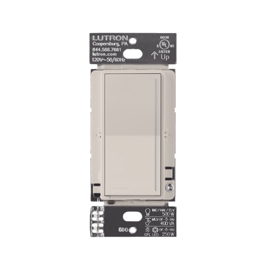 (RadioRa3) Atenuador táctil Sunnata Dimmer PRO color taupe, requiere cable neutro / soporta 250W LED