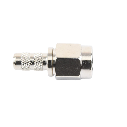 Conector SMA Macho de anillo plegable para cable RG-58/U, Niquel / Oro / Teflón.