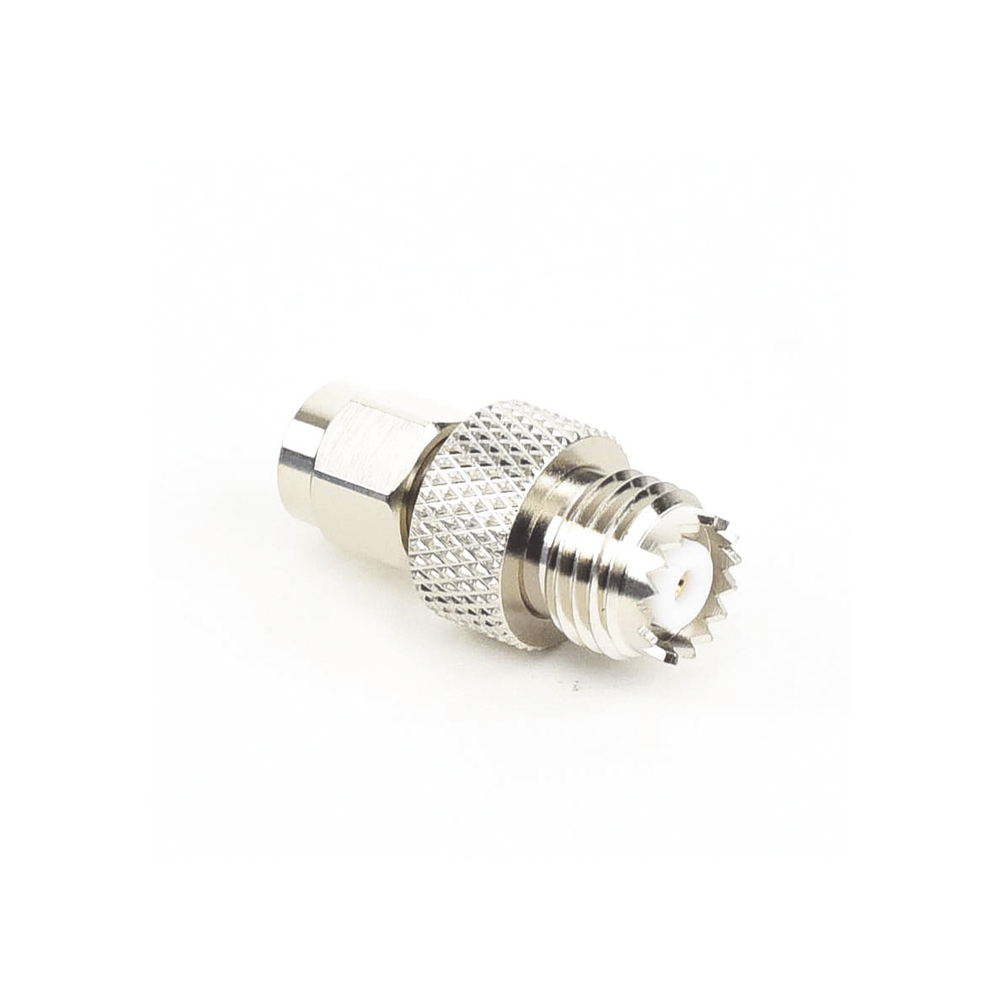 Adaptador en Línea, de Conector SMA Macho a Mini-UHF Hembra, Níquel/ Oro/ Teflón.Au/Teflón.