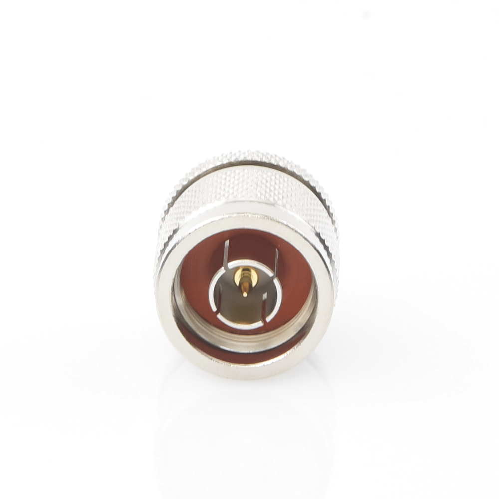 Adaptador en Línea de Conector SMA Macho a N Macho, Níquel/ Oro/ Teflón.