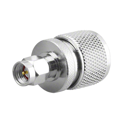 Adaptador en Línea, de Conector SMA Macho a UHF Macho (PL-259), Níquel/ Oro/ Teflón.