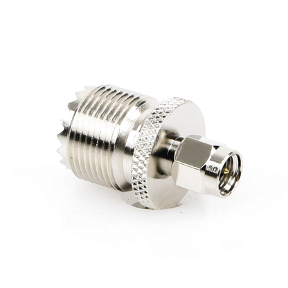 Adaptador en Línea, de Conector SMA Macho a UHF Hembra (SO-239), Níquel/ Oro/ Teflón.