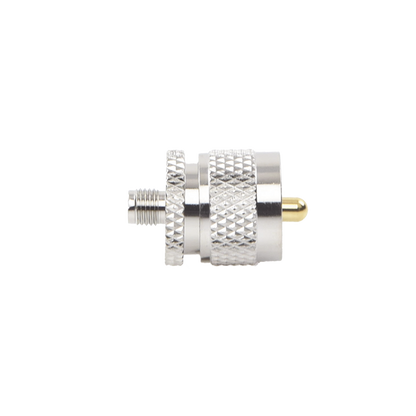 Adaptador en Línea de Conector SMA Hembra a UHF Macho (PL-259), Níquel/ Oro/ Teflón.