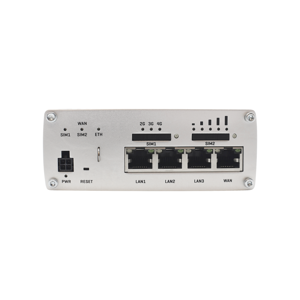 Router Industrial LTE 4.5G Cat 6 / 300 Mbps / 4 Puertos Gigabit / Doble SIM / GNSS / PoE / -40°C a 75°C