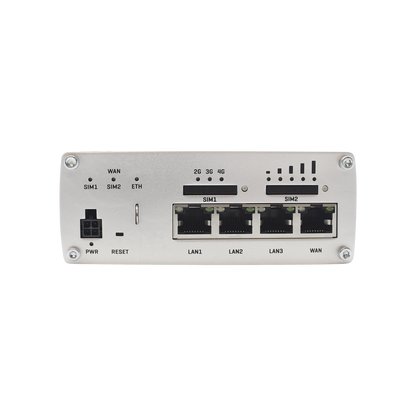 Router Industrial LTE 4.5G Cat 6 / 300 Mbps / 4 Puertos Gigabit / Doble SIM / GNSS / PoE / -40°C a 75°C