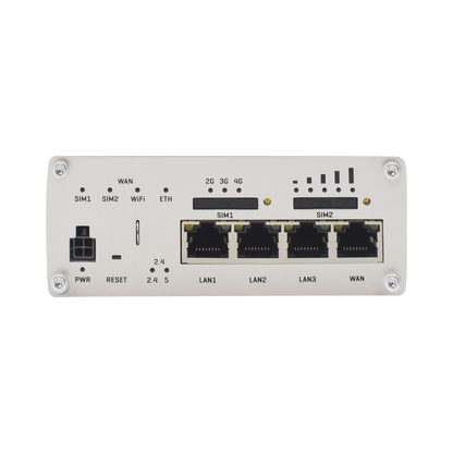 Router Industrial LTE 4.5G Cat 6 / 300 Mbps / WiFi 5 Dual Band / 4 Puertos Gigabit / Doble SIM / GNSS / PoE