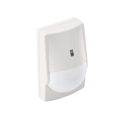 Sensor de Movimiento PIR / Uso en Interior/ Inmunidad a Mascotas / 40' X 40' Cobertura / Compatible con cualquier panel de alarma / Alambrico