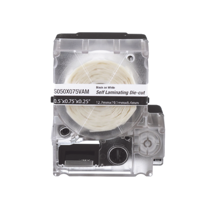 Casete de 200 Etiquetas Autolaminadas de 25.4 x 38.1 mm (1 x 1.5 Pulgadas), para Cables de 3.1 a 7 mm (0.12 a 0.28 Pulgadas) de Diámetro, Área de Impresión Color Blanco