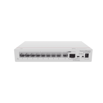Switch Gigabit No Administrable PoE / 8 puertos 10/100/1000 Mbps (PoE) / 2 Puertos SFP Uplink / 124W