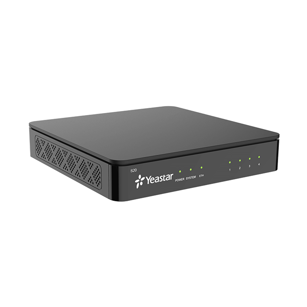 Conmutador IP SIP Yeastar para PYMES / 20 extensiones/ 10 llamadas simultaneas/ 2 puertos FXO (Tarjeta Incluida).